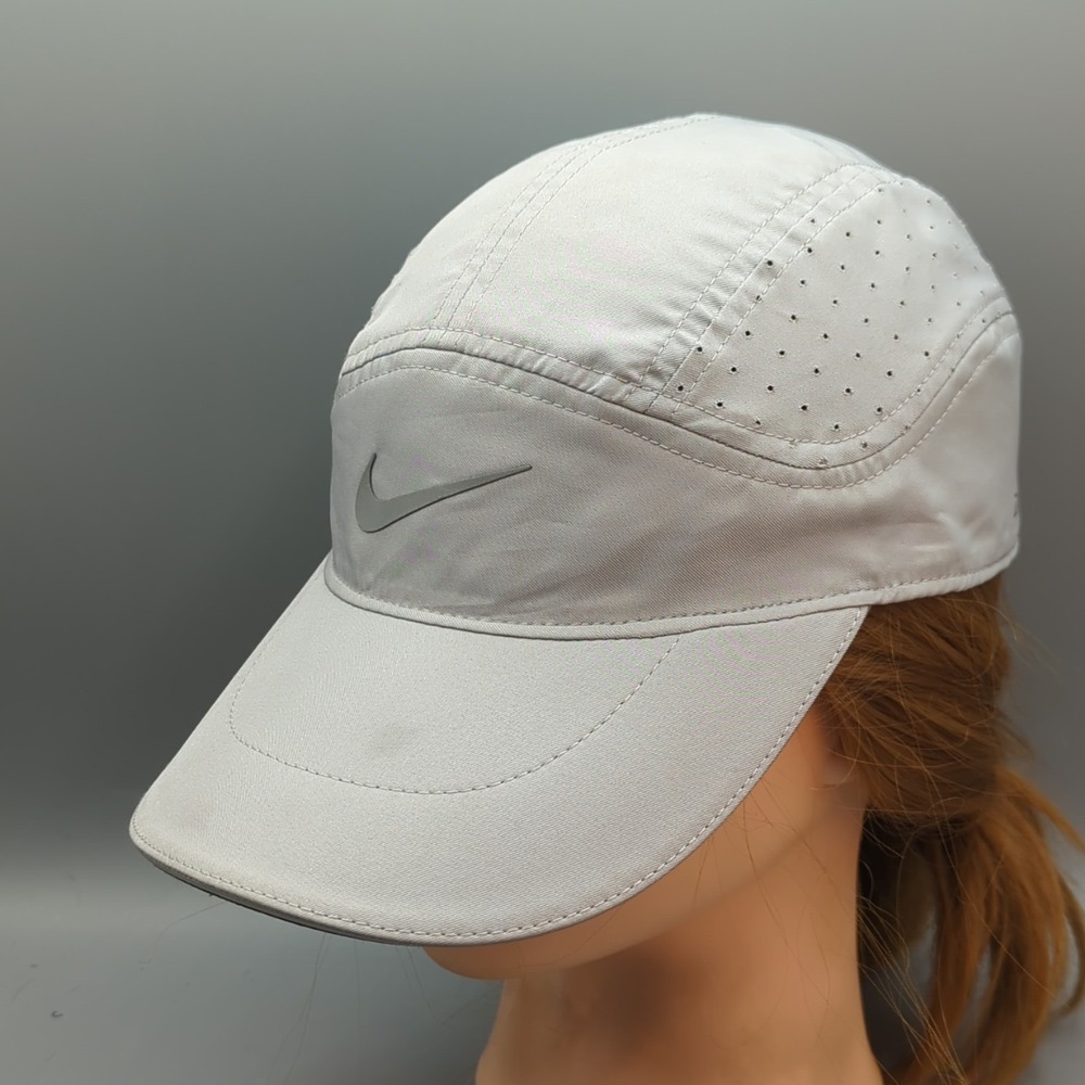 Nike Tailwind Dri-Fit Hat Cap OSFA Gray Center Swoosh Y2K Adjustable Strapback